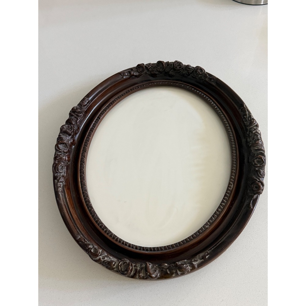 Alfreds Frames Vintage Dark Brown Ornate Floral Rose Oval Picture Frame 11x14